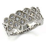 Bezel Clear Cluster Swarovski Crystal Ring Size 7